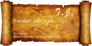 Tordai Júlia névjegykártya
