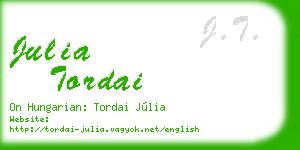 julia tordai business card